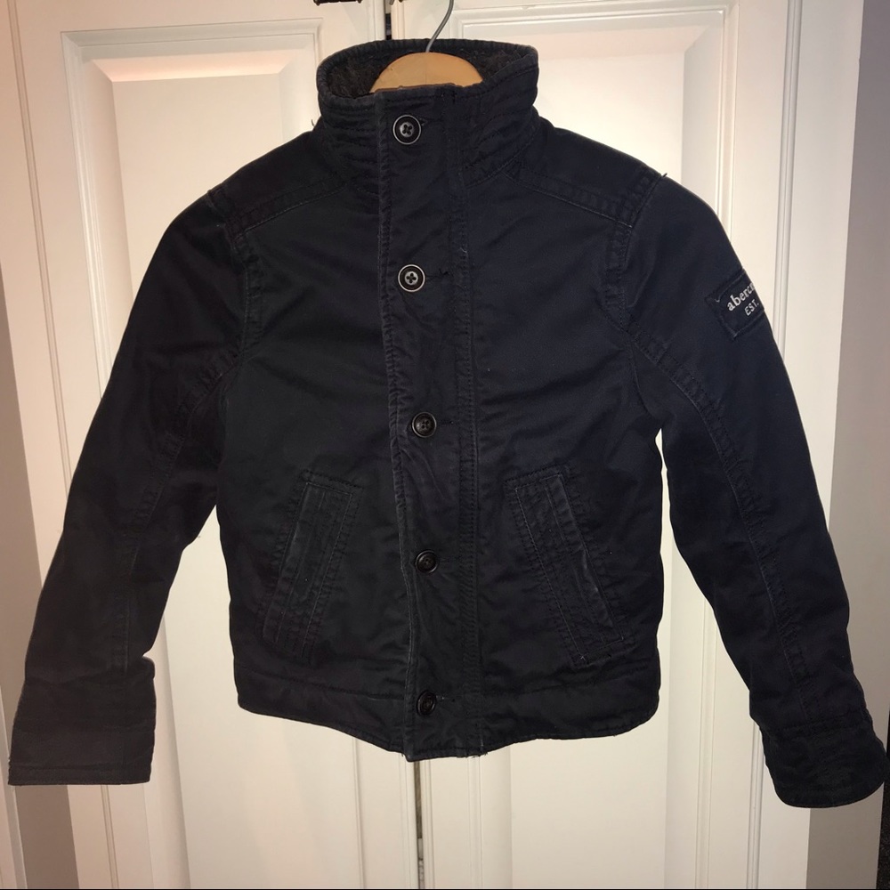 Abercrombie kids coat jacket small s blue faux fur